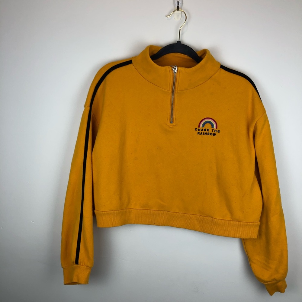 H&M "Chase The Rainbow" Cropped Quarter Zip